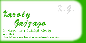 karoly gajzago business card
